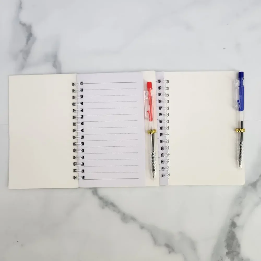 2 Spiral Pocket Notebook/Pen sets Bow Designs 4x5.5